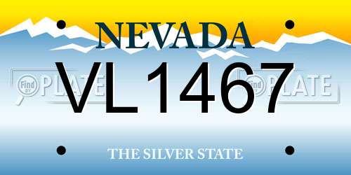 VL1467 Nevada License Plate