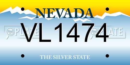 VL1474 Nevada License Plate