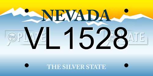 VL1528 Nevada License Plate