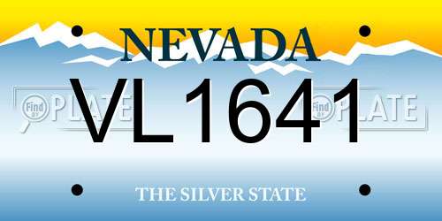 VL1641 Nevada License Plate