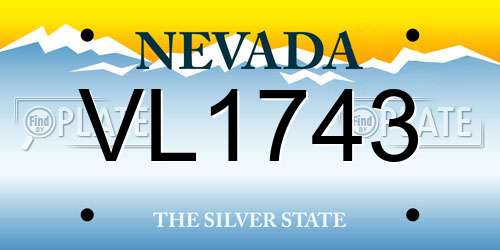 VL1743 Nevada License Plate