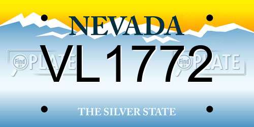 VL1772 Nevada License Plate