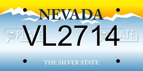 VL2714 Nevada License Plate