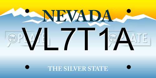 VL7T1A Nevada License Plate