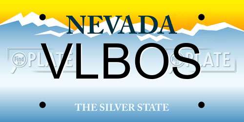 VLBOS Nevada License Plate