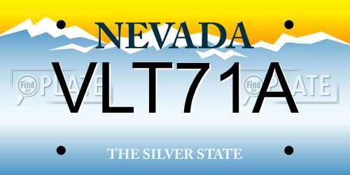 VLT71A Nevada License Plate