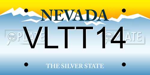 VLTT14 Nevada License Plate