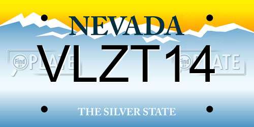 VLZT14 Nevada License Plate