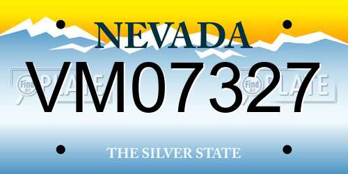 VM07327 Nevada License Plate