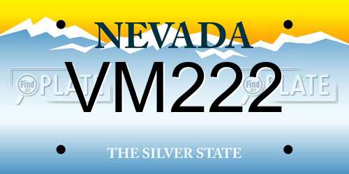 VM222 Nevada License Plate