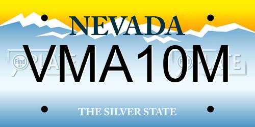 VMA10M Nevada License Plate