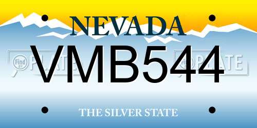 VMB544 Nevada License Plate