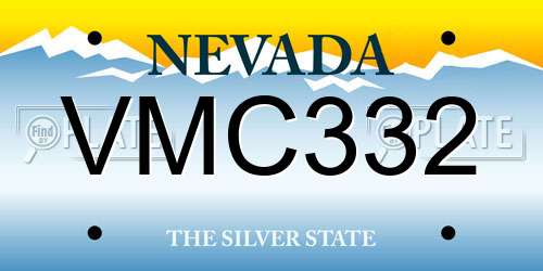 VMC332 Nevada License Plate