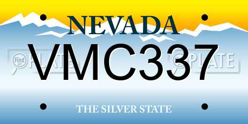 VMC337 Nevada License Plate