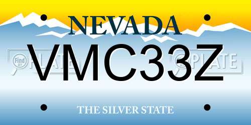 VMC33Z Nevada License Plate