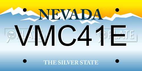 VMC41E Nevada License Plate