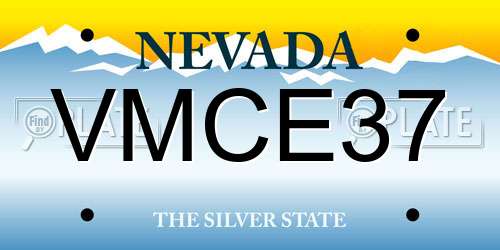 VMCE37 Nevada License Plate