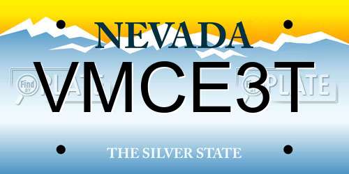 VMCE3T Nevada License Plate