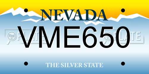 VME650 Nevada License Plate