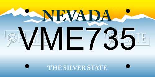 VME735 Nevada License Plate