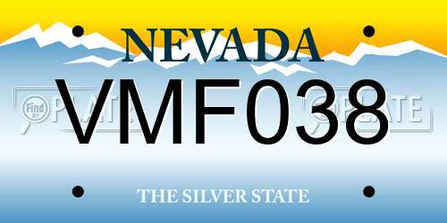 VMF038 Nevada License Plate