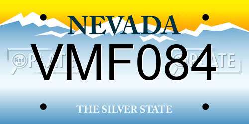 VMF084 Nevada License Plate