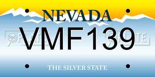 VMF139 Nevada License Plate