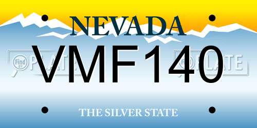 VMF140 Nevada License Plate