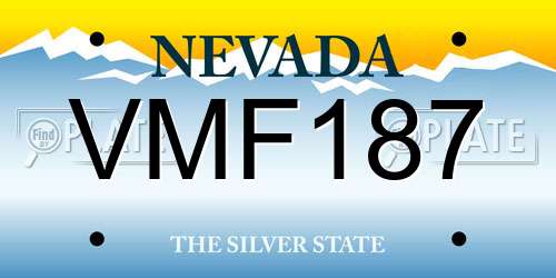 VMF187 Nevada License Plate