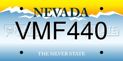 VMF440 Nevada License Plate