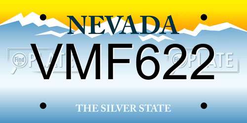 VMF622 Nevada License Plate