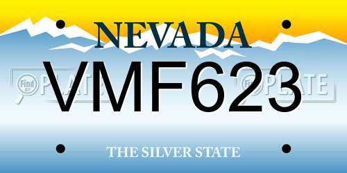 VMF623 Nevada License Plate