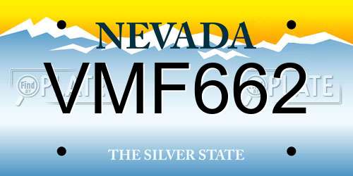 VMF662 Nevada License Plate