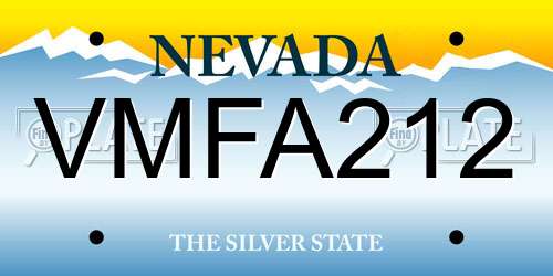 VMFA212 Nevada License Plate