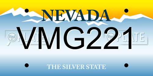 VMG221 Nevada License Plate