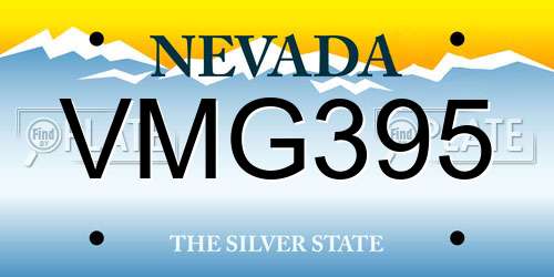 VMG395 Nevada License Plate