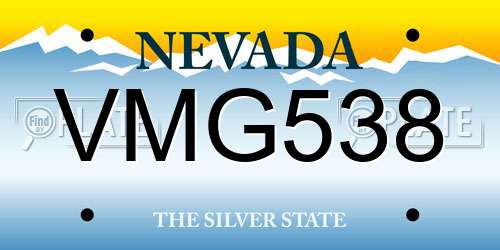 VMG538 Nevada License Plate