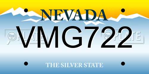 VMG722 Nevada License Plate