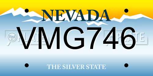 VMG746 Nevada License Plate