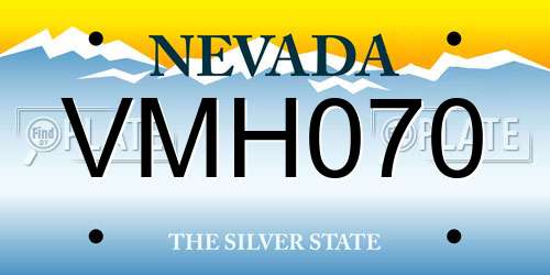 VMH070 Nevada License Plate