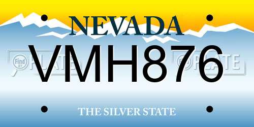 VMH876 Nevada License Plate