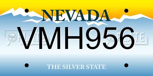 VMH956 Nevada License Plate