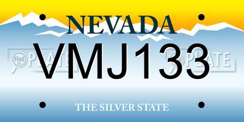 VMJ133 Nevada License Plate