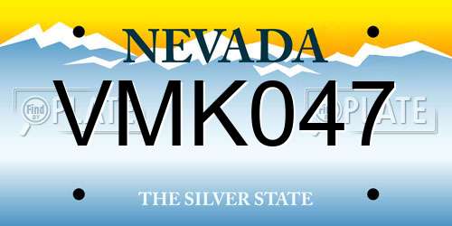 VMK047 Nevada License Plate