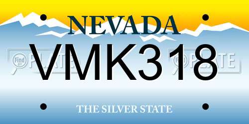 VMK318 Nevada License Plate