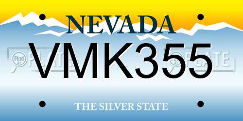 VMK355 Nevada License Plate
