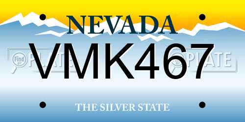 VMK467 Nevada License Plate