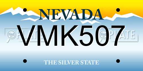 VMK507 Nevada License Plate