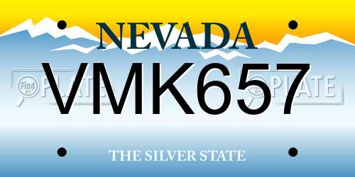 VMK657 Nevada License Plate