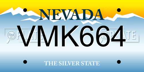 VMK664 Nevada License Plate